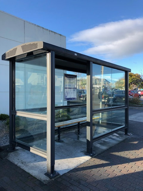 Replaced old coating with new anti graffiti film on Bus Shelter
